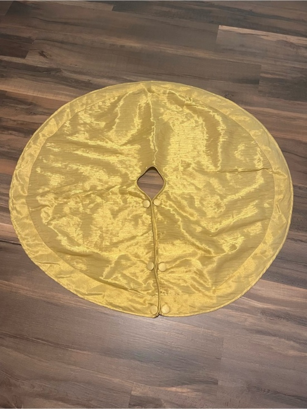 Gold Shimmer Sparkly Holiday Tree Skirt with Button Closure!